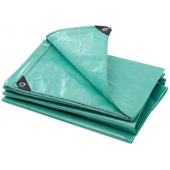 ZHUAN Tarpaulin Waterproof Heavy Duty Dust Cover Gardening Accessories Metal Eyelet Free Rope Outdoor Pool Cover, 15 Sizes (Color : Green, Size : 6.8x9.7m)