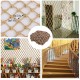 PLLP Safety Nets,Hemp Rope Grid Decoration Net Ceiling Shed Net Climbing Net Partition Photo Wall Net Hanging Net Stair Protection Fence Net Child Safety Net Thick 12Mm Mesh 15Cm Jute,4x7m