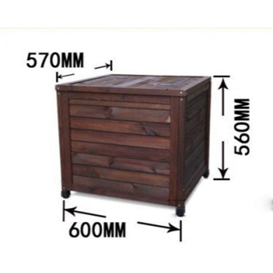 Tuuertge Outdoor Storage Cabinets Deck Boxes Outdoor Solid Wood Locker Storage Cabinet Seat Box for Garden Balcony Aisle Outdoor Storage Container (Color : Brown, Size : 60x57x56cm)