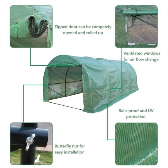 YQ WHJB Greenhouse with Steel Frame and Steel Frame Door,Plastic Portable Garden Greenhouses for Indoor Outdoor