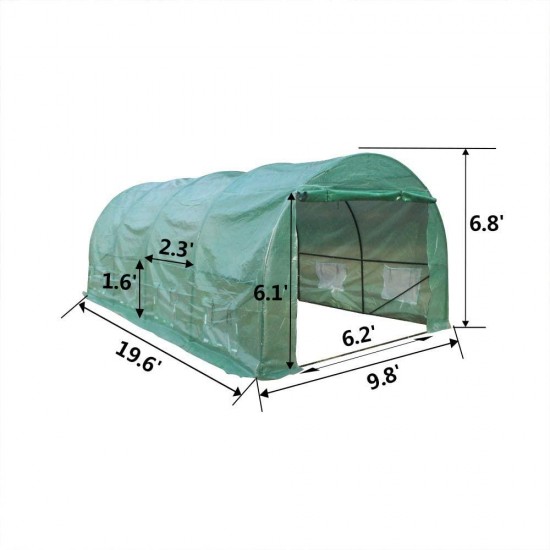 YQ WHJB Greenhouse with Steel Frame and Steel Frame Door,Plastic Portable Garden Greenhouses for Indoor Outdoor