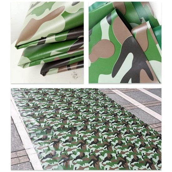 JFFFFWI Tarpaulin, Green Camouflage Waterproof Tarpaulin Ground Sheet s for Camping, Fishing, Gardening Car Boat Camping Firewood Woodpile-450g/㎡ Tarpaulin (Size : 3x5m)